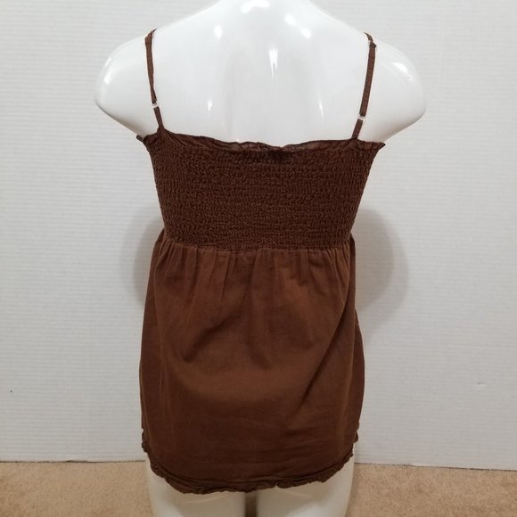 Aeropostale top Small sleeveless smocked beaded embellished babydoll Y2K - Picture 3 of 14